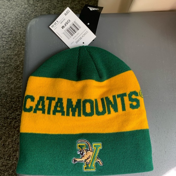 Adidas Vermont catamounts beanie hat green yellow
